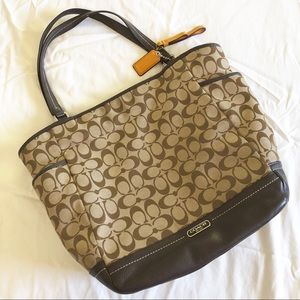 Coach Park Signature NORTH/SOUTH Tote